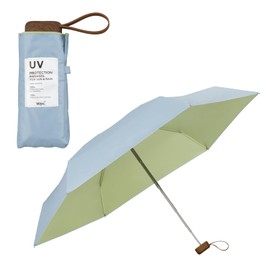 [2025] Wpc. Parasol 801-12973-102 Light Shielding Inside Color Tiny Sax Folding Umbrella for Work or School Travel Fashionable Cute Women Ladies