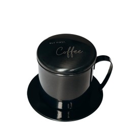 Phuong Hoang Vietnamese Coffee Filter | Premium Stainless Steel Chamber for Bold and Rich Vietnamese Coffee | Made in Vietnam (8oz) (Glossy Black)