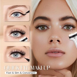 GEMERRY Bottom Eyelash Stamp Waterproof Long Lasting Lower Lash Stamp with Ink 2 in 1 Eyeliner Liquid Kit (Black)