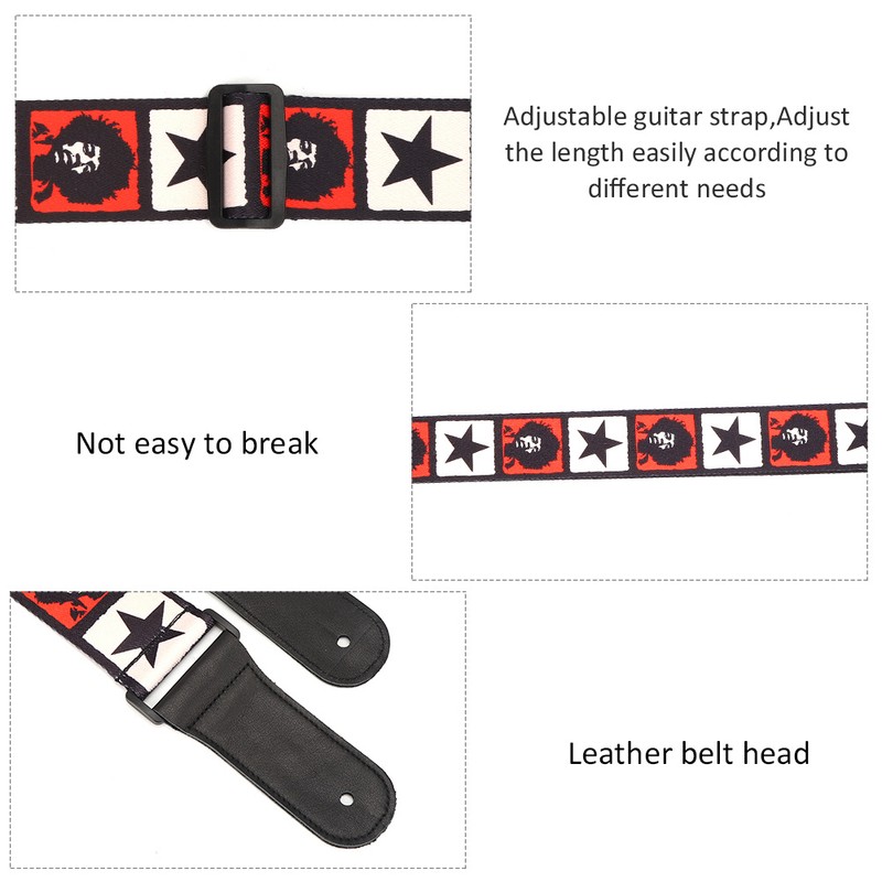 Leather Shoulder Strap Musical Instrument Accessories Sublimation Print Commemorative‑Type