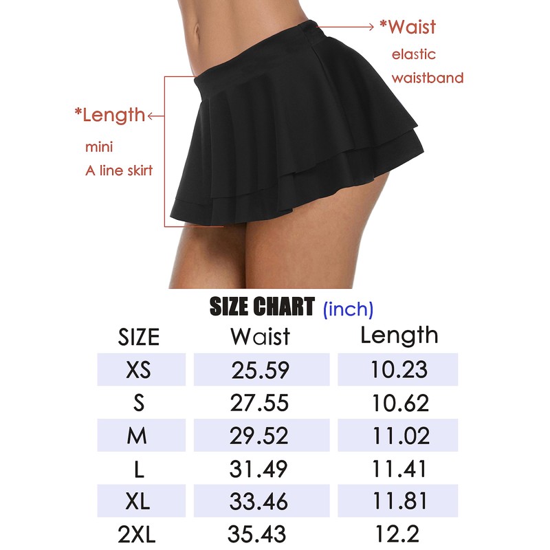 Afibi - Minifalda plisada sexy para mujer, Azul-cielo, Large