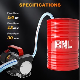 YOHOME Diesel Transfer Pump, 12 Volt Fuel Transfer Pump with Nozzle Hoses for Transferring Diesel, Kerosene, Machine Oil, Self Priming DC Fuel Pump Kit