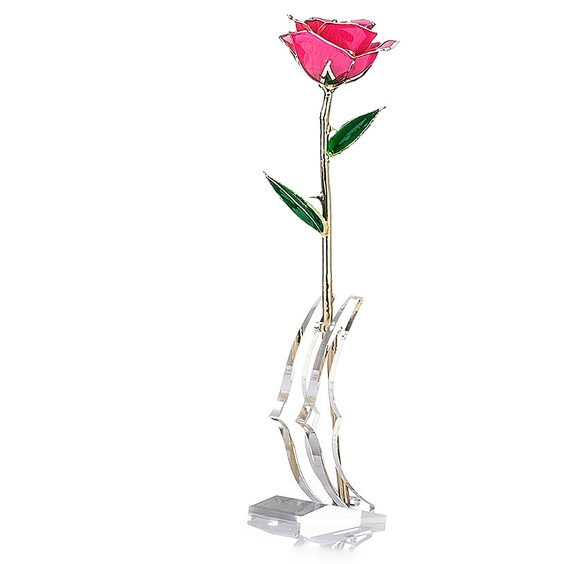 Long Stem Dipped 24k Gold Rose in Gift Box with