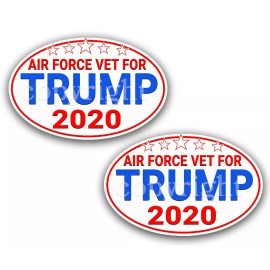 AIR FORCE VETS for TRUMP 2020 Trump Political Bumper Stickers Decals 5" 2-pack
