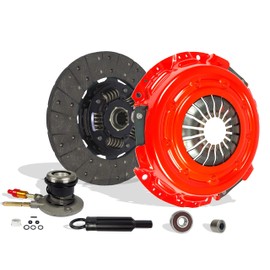 Clutch With Slave Kit Compatible With Silverado 1500 Sierra Base SL LS LT SLT SLE WT 1999-2002 4.3L V6 GAS OHV Naturally Aspirated (OD: 11; Spline: 1-1/8; Teeth: 10T; VIN: W, MFI; Stage 1; 04-090RS)