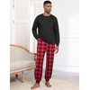 Ekouaer Men's Long Soft Pyjamas Nightwear Set with Pocket and