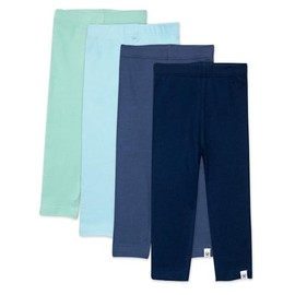 HonestBaby Multipack Leggings Skinny, Flare and Cargo Pants Organic Cotton for Infant Baby Girls, Toddlers, Little Kids, Green Ombre, 12 Months