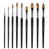 Kolinsky Watercolour Brushes Set-9pcs Professional Sable Hair Watercolour Brushes for