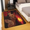 jejeloiu Leopard Rose Area Rug 5x7 Cheetah Floral Print Decorative