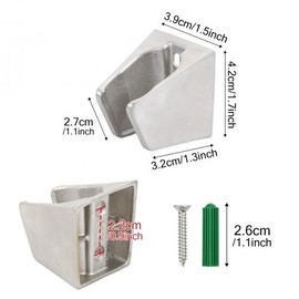 Shower Head Holder, Silver Wall Mount Shower Head, Shower Head Holder, 3.9 x 4.2 x 3.2 cm, Hand Shower Holder with Screws, Compatible with Most Showers