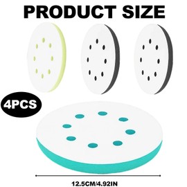 4 Pcs 125mm Polishing Pads Set, Sponge Buffing Pads, Drill Polishing Kit, Scratch Remover, Waxing Kit, Buffing Wheel for Auto Polisher, Sanding, Waxing