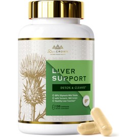 Liver Detox & Cleanse Supplement with Milk Thistle, NAC, Artichoke, Turmeric & Dandelion for Liver Health, Gluten-Free, Non-GMO, 120 Capsules