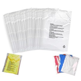 Directline Supplies - 100 Clear Self Seal Garments Bags 6.5”x 9” - Transparent Poly Packaging Bags for Clothing with Air Holes & Safety Warning
