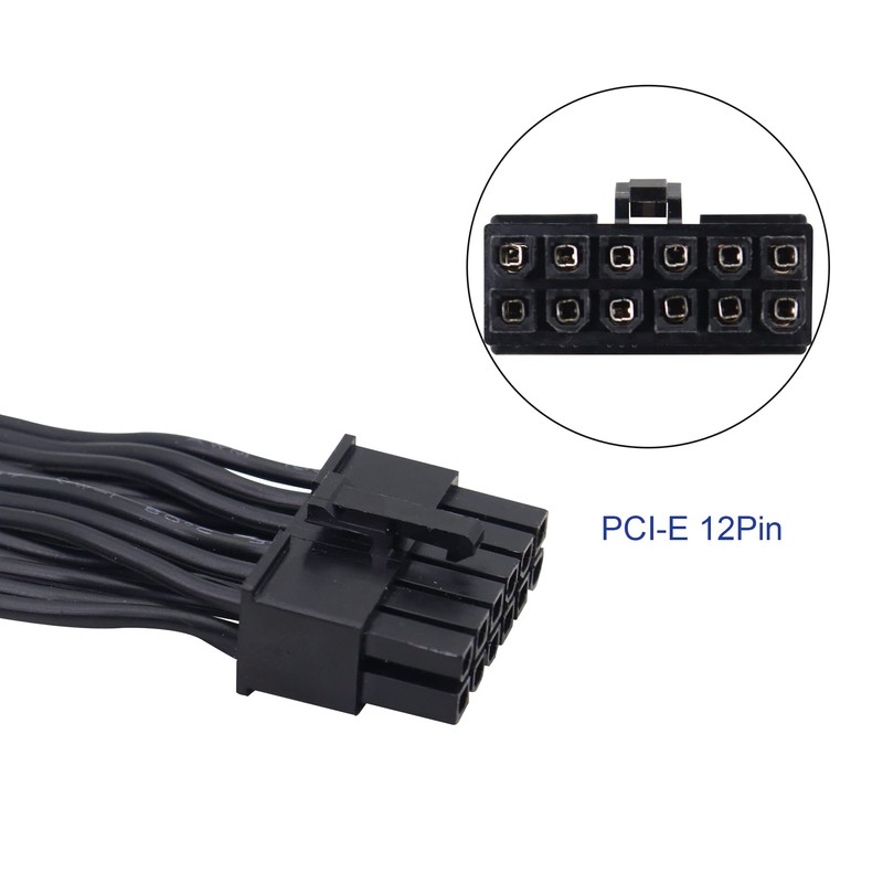 QIANRENON 32cm PCI-E 12-pin to Dual 8-pin (6+2pin) Graphics Card