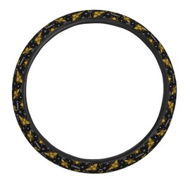 FeHuew Vintage Honey Bee Crown Steering Wheel Cover for Women, Girls 15 inch Universal Auto Car Anti Slip Wrap Steering Wheel Covers Fit for Vehicles, Truck,SUV