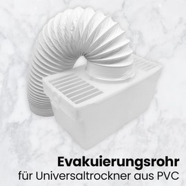 Anakel Home 3 m universal suction pipe for dryers, made of PVC with steel wire reinforcement, diameter 102 mm, flexible air outlet pipe