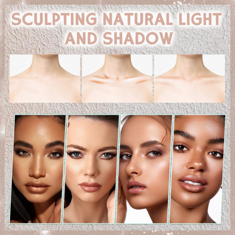 Coffee-coloured palette foundation, Natural-Looking Makeup Palettes, Multi-Use Face Shadow 3D