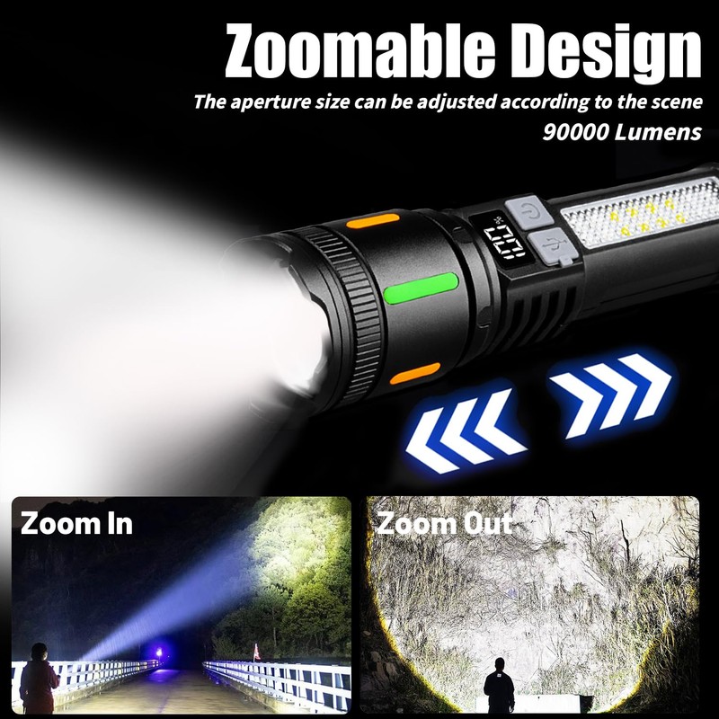 YLUIQDZL 2 Pack High Lumens Rechargeable Flashlights,5 Modes Super Bright