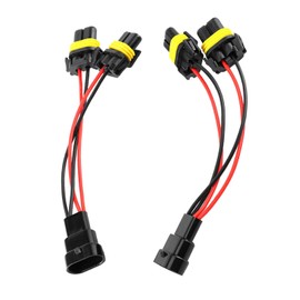 Headlight Splitter Cable 2 Pieces 9005 9006 Male to Female One to Two Splitter Wiring Harness for Retrofitting Car Headlights Splitter Harness