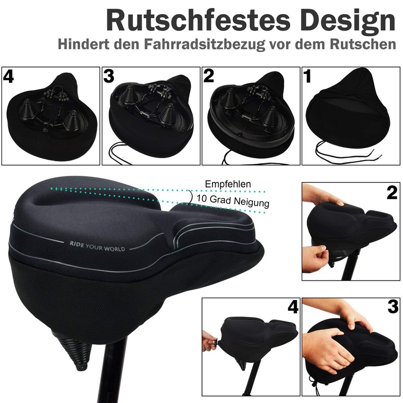 Daway C6 Comfortable Bicycle Saddle Cover with Foam Gel Padding,