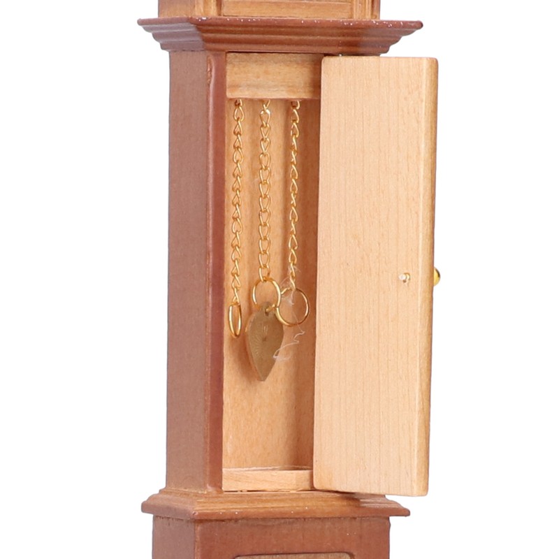 1/12 Dollhouse Miniature Grandfather Clock Wooden Mini Model Furniture Accessory
