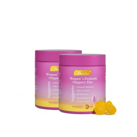 LEEFAR Her Juicy Feminine Probiotics Gummies- All in One Solution with Slippery Elm and Prebiotics&Lactobacillus Probiotic Blend for Women’s pH Balance and Dryness - Hawaiian Pineapple Gummies 60 Count probiotics  women:_2 PACK