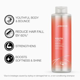 YouthLock Shampoo & Conditioner Set Formulated with Collagen | Youthful Body & Bounce | Reduce Breakage & Frizz | Free of SLS/SLES Sulfates