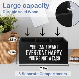 SNNDER Funny Office Pen Holder, Inspirational Desk Decor, You Can't Make Everyone Happy You're not a Taco Acrylic Pen Pencil Holder Organizer for Home Office Desk Accessories,