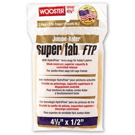 Wooster Brush RR942-4 1/2 Inch Super Fab FTP Jumbo Koter Miniroller Cover, 1/2-Inch Nap, 2-Pack