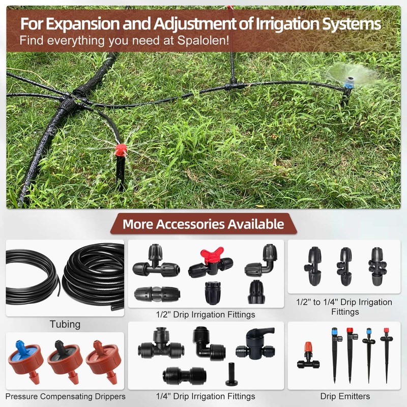 60PCS 2 GPH Pressure Compensating Drip Irrigation Spot Watering Drippers/Emitters,