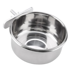 FTVOGUE Cuenco de alimentación de Agua Ajustable para Colgar, comedero para Loros y periquitos de Acero Inoxidable, Accesorio para Jaula de pájaros, Taza para Beber (M)