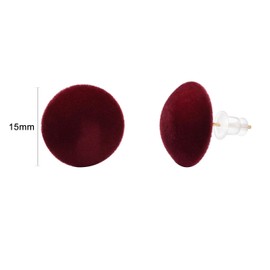 Vissen Fabric Earrings For Women Red Round Stud Earrings Pierced Simple Hypoallergenic Earrings Jewellery