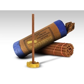 Natural Sandalwood Incense, Handmade in Nepal - Low Smoke & Scent - 30 Sticks with Wooden Burner