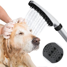 Pet Wand Shower Sprayer, Dog Shower Attachment, 1.8GPM Shower Head & Bath Accessories 118" Hose for Cats Bath Brush Indoor Outdoor Fast and Easy Washing