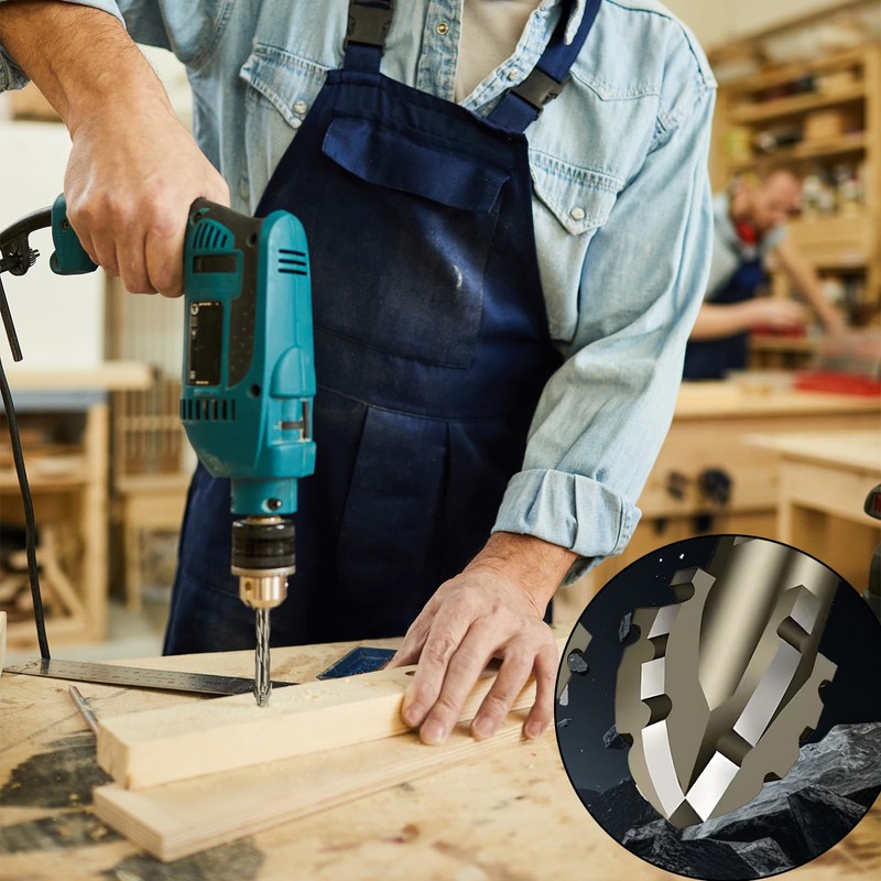 10Pcs Four Blade Serrated Eccentric Dill Bit Kit, Serrated Carbide