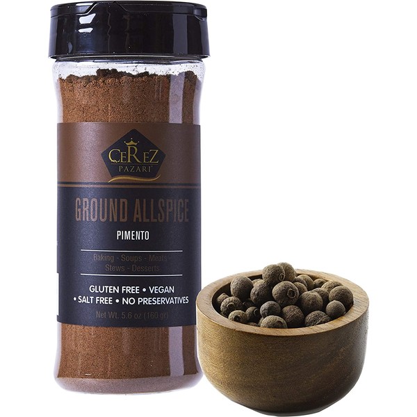 Cerez Pazari Allspice Ground 5.6 oz Premium Grade, %100 Natural, Freshly Packed, Non-GMO, Gluten Free, No Preservatives…