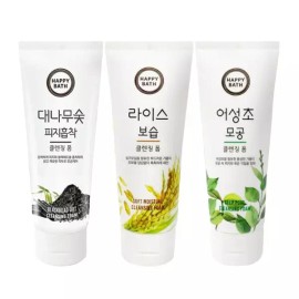 Happy Bath 해피바스 클렌징폼 200g 대나무숯 피지흡착/라이스 보습/어성초 모공 폼클렌징 [라이스 보습] Happy Bath Cleansing Foam 200g Bamboo Charcoal Oil Control/Rice Moisture/Composite Pore Cleansing Foam [Rice Moisture]