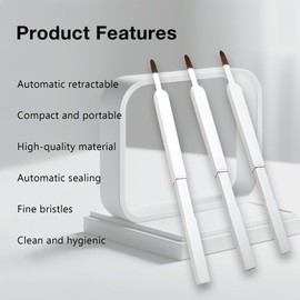 Lip Brush Applicators-Retractable Exquisite Professional Lipstick Brushes- Lipstick Gloss Makeup Brush Tool For Women and Girls (Pack of 1，Silver)