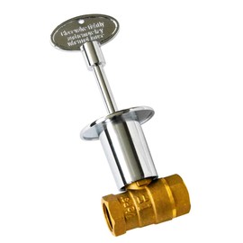 Skyflame 1/2 Inch Straight Gas Key Valve Kit for Fire Pit Fireplace with Flange and 3 Inches Key, Chromed