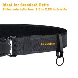 JOTOVO Tactical Stealth Key Ring Holder Special for Police and Fire Agencies Duty Belt, Double Side Quick Release Key Holder with Detachable Keyring (2.25-Inch Max)- 2 PACK