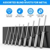 SDTC Tech 400pcs Sliver Pop Rivets Assortment Kit, 9 Sizes