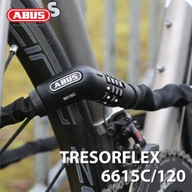 Abus 6615C Tracer Flex 6615C Bicycle Armored Cable Lock with Dial, Trusted German Brand, The Strongest in the 4,000 Yen Range, Security Level 5, 47.2 inches (120 cm), black