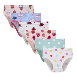 benetia Girls Underwear Briefs Cotton 6-Pack Size 3t 4t