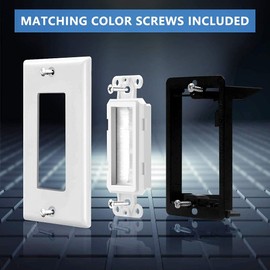 Lrocaoai 2-Pack Brush Wall Plate with Single Gang Low Voltage Mounting Bracket Cable Pass Through Insert for Speaker Wire, 500093110