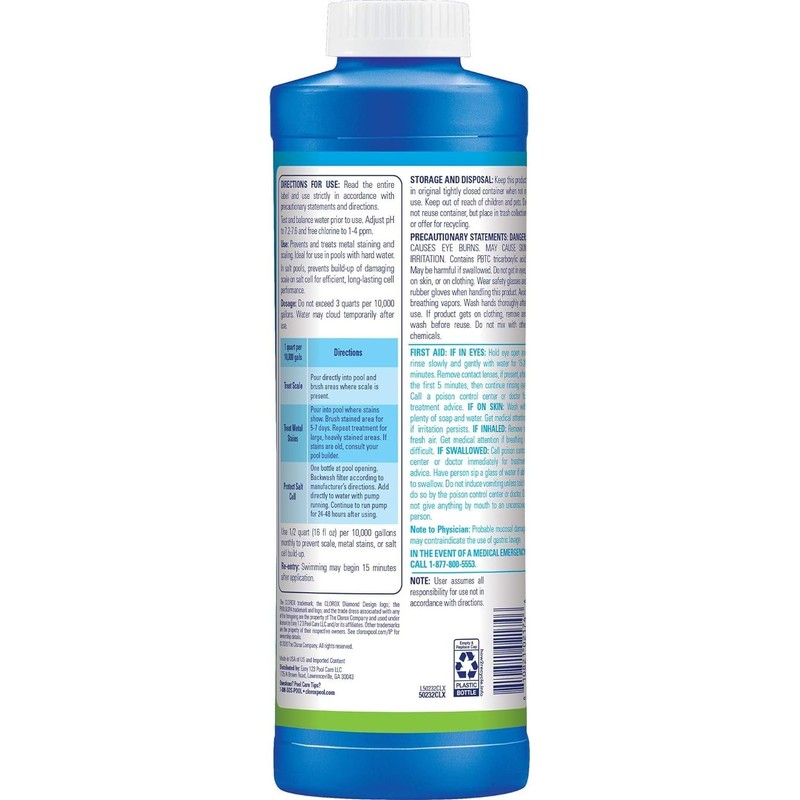 Clorox® Pool&Spa™ Swimming Pool Scale, Metal & Stain Control, Prevents