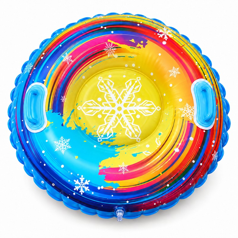 Heavy Duty Inflatable Snow Tube with Dual Handles, Thickened PVC