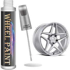 Gloss Black Rim Touch Up Paint, Wheel Scratch Repair Touch Up Paint Pen, Quickly Fix Rim Scratches, Curb Rashes and Surface Damage, Universal Color Black Rim Paint (Gloss Black) Car - Colour: Light Silver