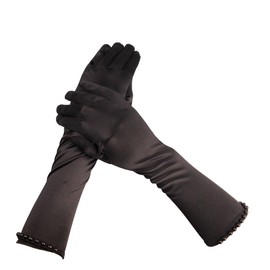 Afindern Dress Gloves, Children, Formal Gloves, Flower Girl, 8-14 Years Old, Cute, Princess, Pearl Included, Parties, Weddings, Recitals, Concerts, Photography, Girls, 2 Colors, Black