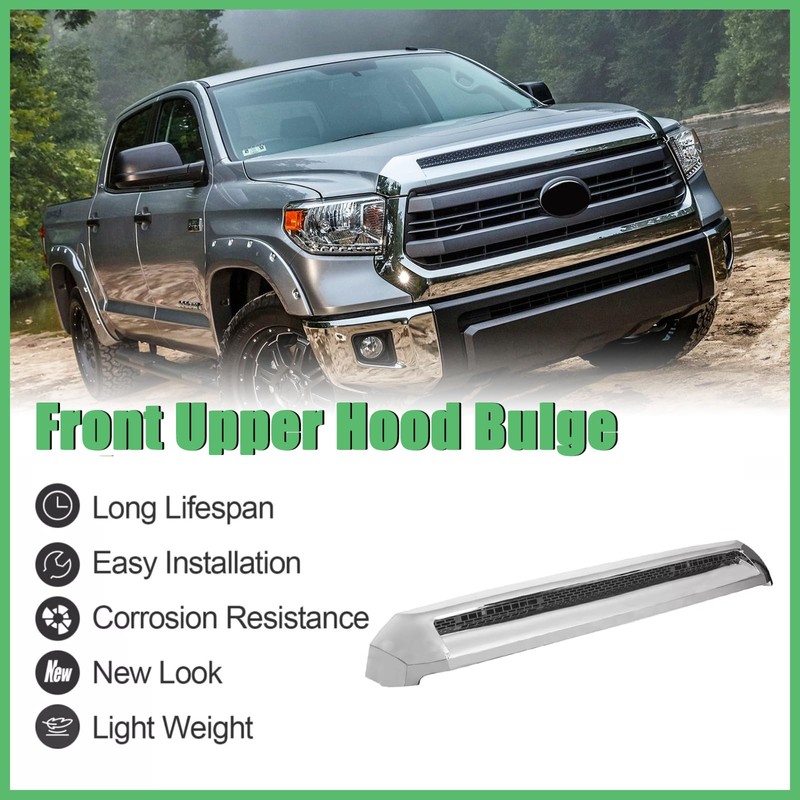 MATMACRO Front Upper Grille Compatible for Toyota Tundra Hood Bulge