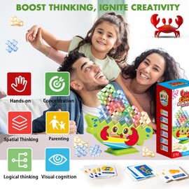 Lktvys Tetra Tower Game, Board Games Kids and Stacking Blocks - Perfect Family Games for Kids and Adults, Ideal for Team Games, Building Games - Engaging and Exciting